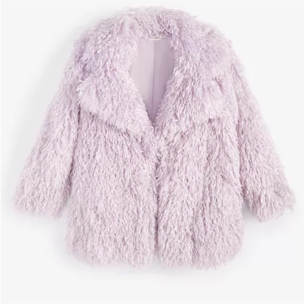 On 34th Woman Faux Fur Notch Collar Coat.